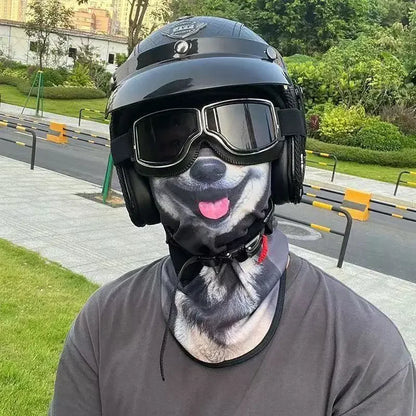 3D Ear Hanging Cycling Animal Face Mask Animal Pattern Ear Loop - Cat Design UV Sun Wind Dust Proof Balaclava for Outdoor Sports